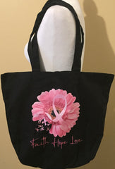 Canvas “Faith Hope Love” tote bag