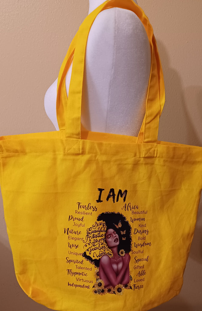 Cotton Canvas "I AM" Bag